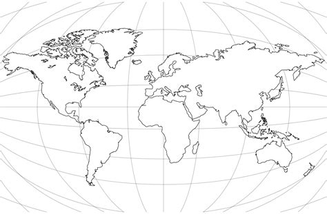 Map Of The World Black And White